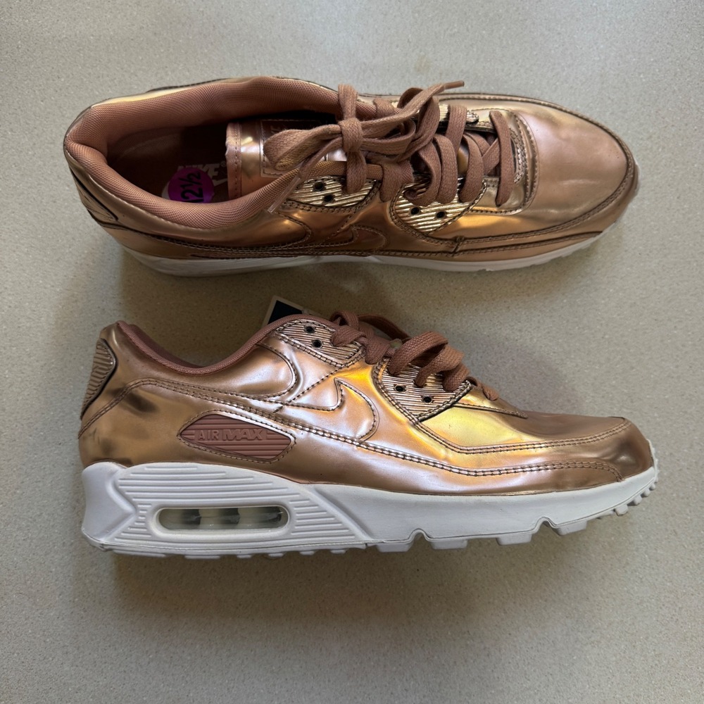 Nike Air Max 90 Metallic Rose Gold Mens 11 Womens 12.5 CQ6639-600 Sneakers